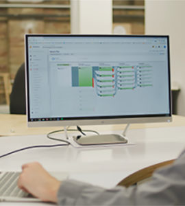 Computer screen with spreadsheets