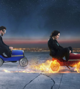 Two People Racing